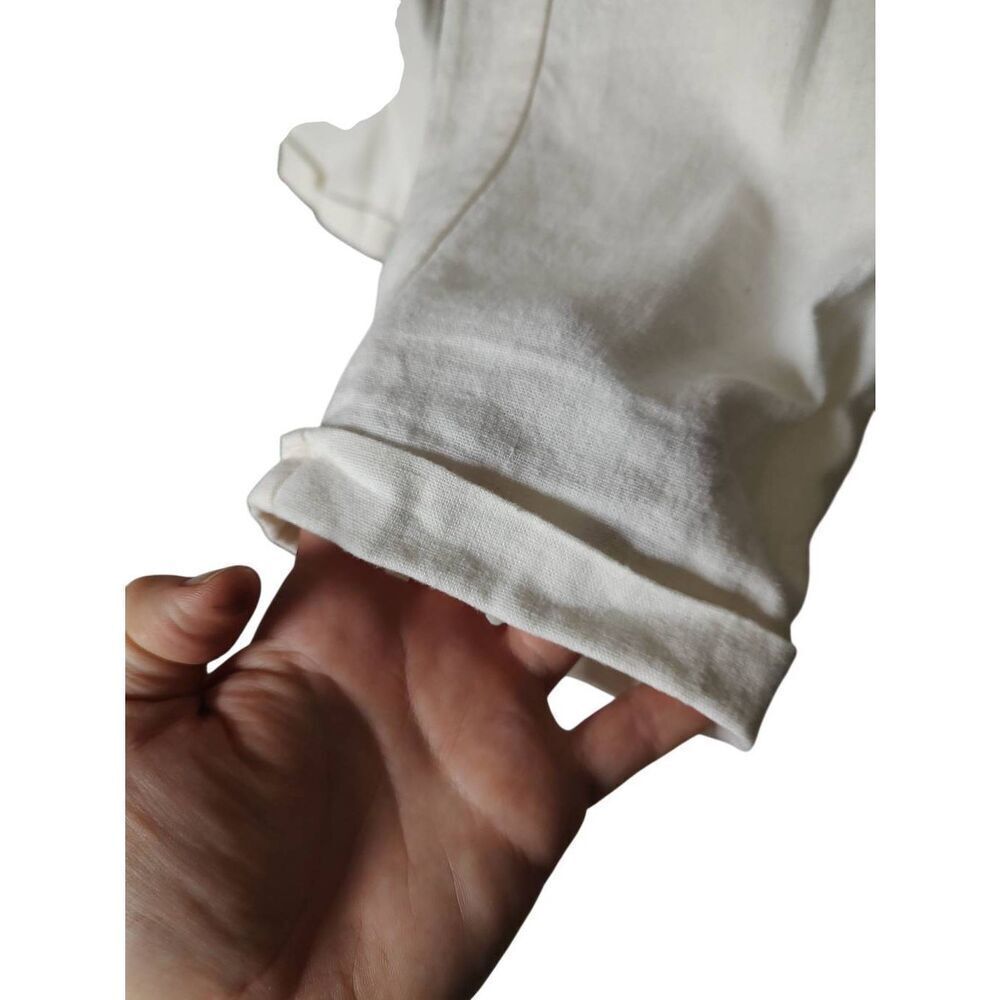 Love Tree Women's Size Large White Linen Paper Bag Straight Pants - Picture 4 of 7